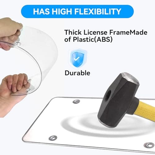 Bulgery Clear License Plate Covers 2 Pack with 1 Extra Spare, Shatterproof & Anti-Yellowing Car Tag Protectors, 100% Street Legal License Plate Holders with Anti-Rattle Pads & Hardware — view 2