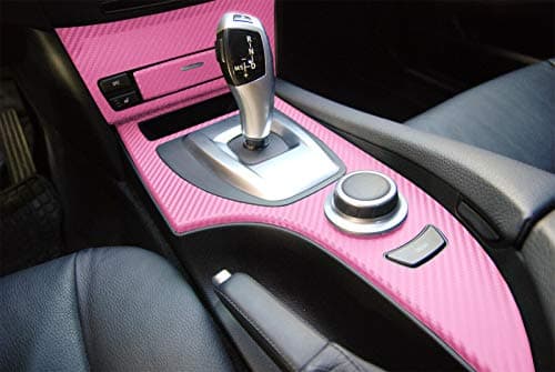 LZLRUN Pink 3D Carbon Fiber Car Vinyl Wrap Self Adhesive Film 1 x 5ft — view 3