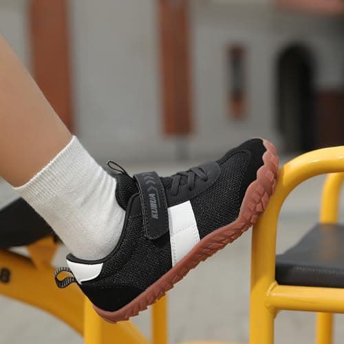 KUBUA Kids Barefoot Shoes Boys Girls Sneakers Lightweight Durable Tennis Shoes School Gym Sports Black 13 Little Kid — view 8