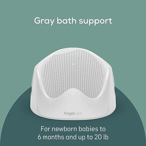 Angelcare Baby Bath Support (Gray) | Ideal for Babies Less Than 6 Months Old