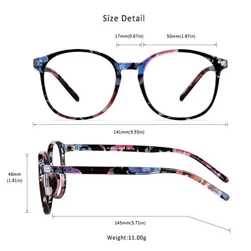LifeArt Blue Light Blocking Glasses, Anti Eyestrain, Computer Reading Glasses, Gaming Glasses, TV Glasses for Women Men, Anti Glare (Floral, +1.25 Magnification) — view 2