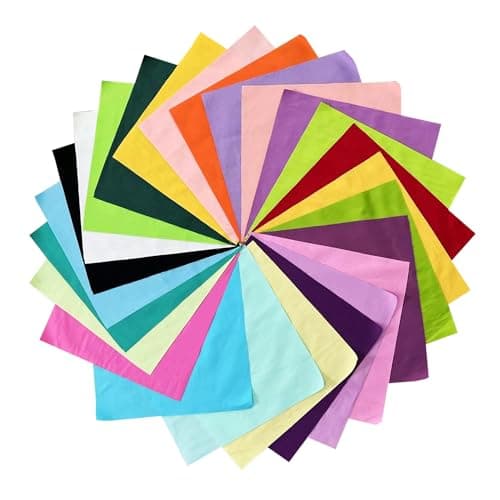 HANPATQUI 50PCS 5 x 5 inch Solid 100% Cotton Fat Quarters Fabric for Sewing and Quilting Bundles Precut Fabric Square for DIY Craft Patchwork — view 4