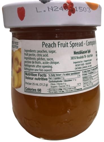 VALUBNDL: Menz & Gasser Italian Peach Jam (2-Pack) – 500ml Total (Two 250ml Jars) – Premium Fruit Spread Confiture – VALUBNDL Signature Bundle