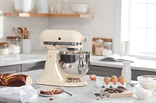 KitchenAid Artisan Series 5 Quart Tilt Head Stand Mixer with Pouring Shield KSM150PS, Almond Cream — view 3