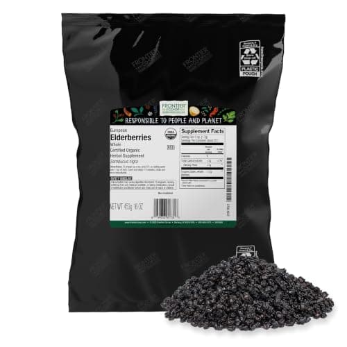 Elder Berries Whole Organic - 1 lb,(Frontier)