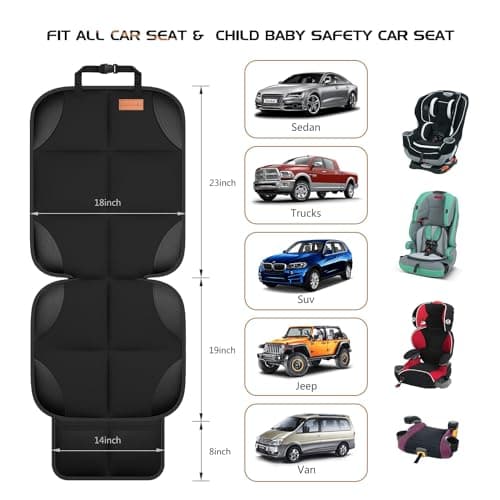 Smart eLf Car Seat Protector, 2Pack car seat Protector for Baby carseat with Thickest Padding, Non Slip Backing Mesh Pockets for Baby, Pet — view 2