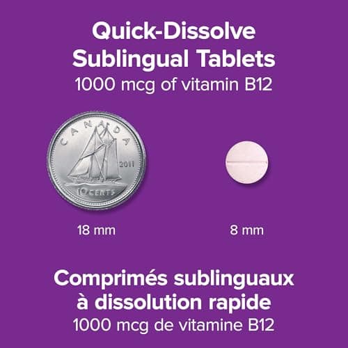 Webber Naturals Vitamin B12 1000 mcg, Quick Dissolve, 80 Tablets, Supports Energy Production and Metabolism — view 3