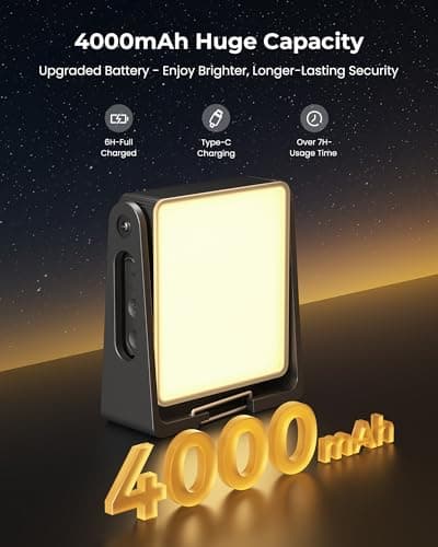 Portable LED Camping Light, 3 Modes,Rechargeable 4000mAh Dimmable Camping Lantern with 360° Rotatable Stand, 2-in-1 Flashlight Emergency Camping Lamp for Home Power Outages, Outdoor Hiking,Hurricane — view 5