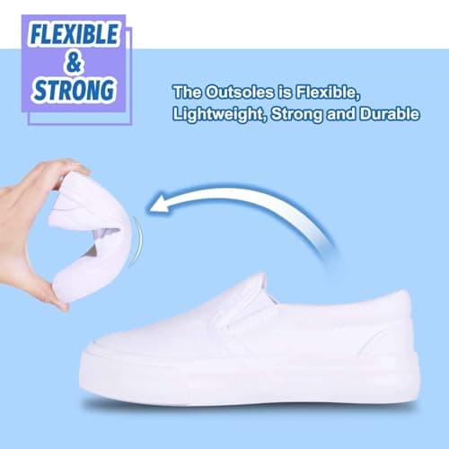 Harvest Land Toddler Slip-On Canvas Sneakers for Girls and Boys, Casual Kids Shoes - Lightweight, Breathable White Size US7 — view 3