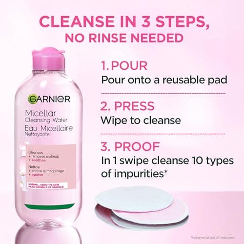 Garnier Micellar Cleansing Water, All-in-One Cleanser & Gentle Makeup Remover, For All Skin Types Including Sensitive. 400ml — view 6