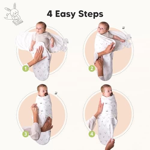 KeaBabies 3-Pack Organic Baby Swaddles for Newborns, Infant (Nordic, 0-3M) — view 2