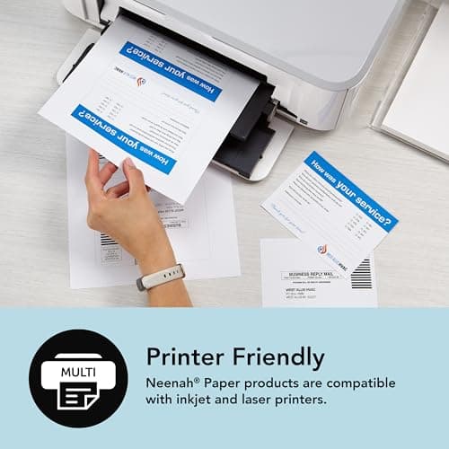 Neenah Index Cardstock, 8.5" x 11", 90 lb./163 gsm, White, 300 Sheets, Lightweight, 94 Brightness - EXTRA SHEETS, MORE VALUE! (91437) — view 6