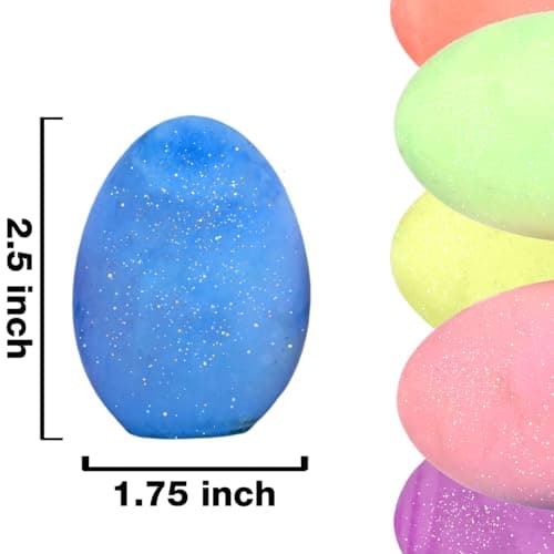 Kid Made Modern Glitter Easter Egg - Set of 6 Egg-Shaped Colored Chalks for Kids, Washable Outdoor Drawing Chalk for Easter Basket Stuffers, Spring Crafts & Egg Hunt Fun, Ages 3+ & Beyond — view 2