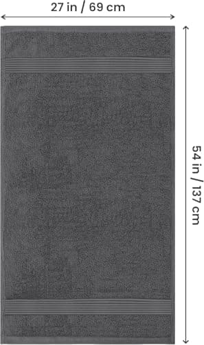 Utopia Towels Premium 100% Combed Ring Spun Cotton Bath Towels, Ultra Soft and Highly Absorbent, 27 by 54 inches, Large Bath Towels, 4 Pack, Grey