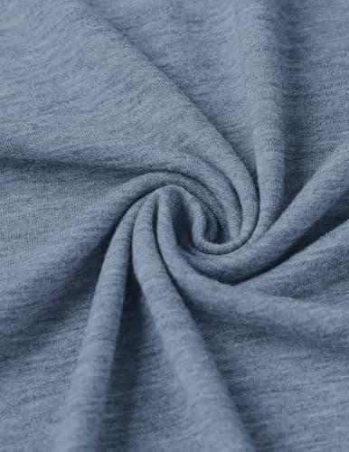 TARAINYA Men's Henley Shirts Cotton Button Short Sleeve Casual T-Shirts Homme with Pocket Grey Blue L — view 7