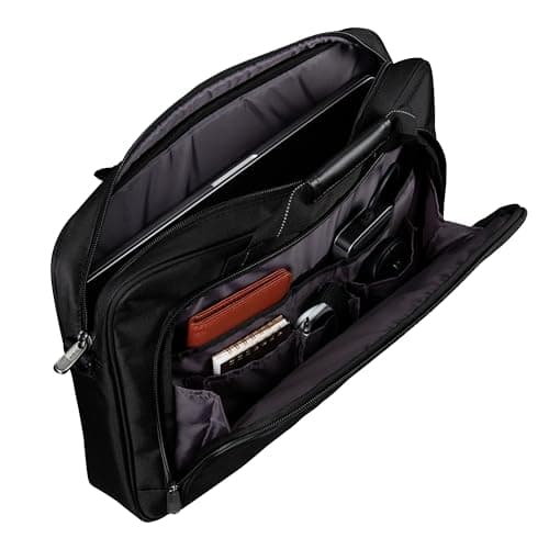 Targus 15-16 Inch Slim Lightweight Laptop Briefcase, Black - Messenger and Shoulder Bag with Padded Compartment and Trolley Strap for 16" Laptops (TCT027US) — view 8