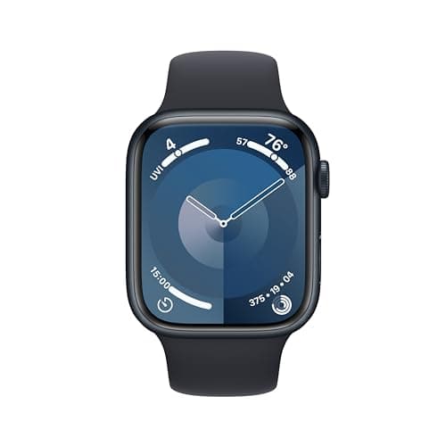 Apple Watch Series 9 [GPS 45mm] Smartwatch with Midnight Aluminum Case with Midnight Sport Band M/L (Renewed) — view 2