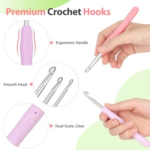 Coopay Crochet Hooks Set with Case,12 Sizes Crochet Hook Kit for Arthritic Hands 2mm(B)-8mm(L), Ergonomic Soft Grip Crochet Needles Set for Beginner Adults-Ideal Gifts — view 4