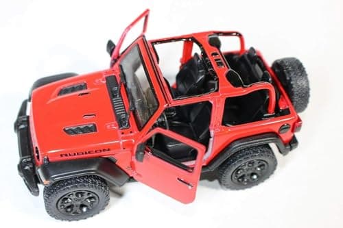 KiNSMART - Jeep Wrangler Rubicon Off Road 4x4 5 inch 1:34 Scale Die Cast Model Replica Toy Car (Red Opentop) — view 4