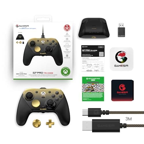GameSir G7 Pro Wired Controller for Xbox Series X|S, Xbox One, Wireless Gamepad for PC&Android with TMR Sticks, Hall Effect Analog Triggers, 1000Hz Polling Rate, 3.5mm Audio Jack - Golden — view 8