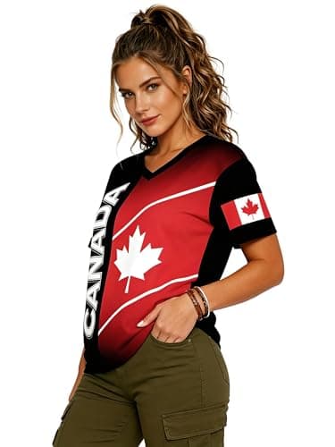 MEESHEEP Canada Shirt Women 2026 World Soccer Fans T-Shirts Football Jersey Canadian National Day Tees — view 3