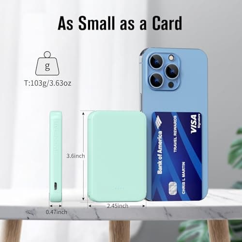 VANYUST S22 Portable Charger, Mini Colorful Power Bank, PowerNano, 5000mAh External Battery Pack Compatible with iPhone 15/14/13/12/11/X All Series and Android Phone,Green
