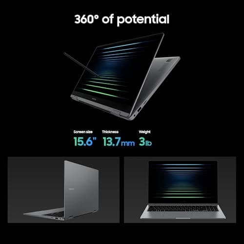 Samsung 15.6" Galaxy Book5 360 Copilot+ PC, AI Business Laptop, Windows 11 Pro, Intel Core Ultra 5 Processor 226V, FHD AMOLED Touchscreen, 16GB/512GB, 2025 Model, NP754QHA-KA1US, Gray — view 4