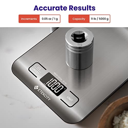 Etekcity Food Kitchen Scale, Digital Grams and Ounces, 11lb — view 7