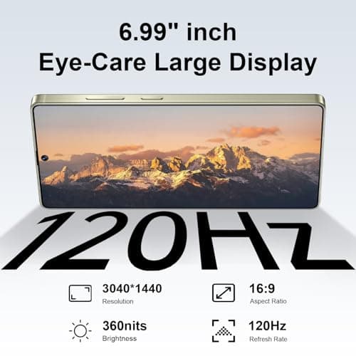 zrchjm I25 Ultra 5G Unlocked Smartphone,16GB+512GB 7000mAh Fully Cell Phone for Android 14, 6.99" HD Screen Unlocked Cell Phone, 68MP+108MP Dual Camera/Dual SIM/Fingerprint (Wine Red) — view 2