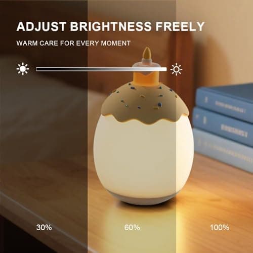AuroraNiteBeam Silicone Night Light for Kids, Egg Baby Nursery Night Lamp with 3-Level Dimming & 30-Min Timer, Portable nightlight for Kids Bedroom,Birthday Cake-Shaped Night Light — view 3