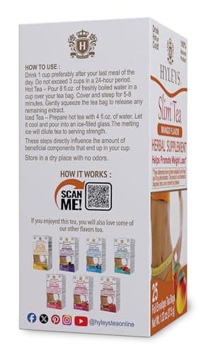 Hyleys Slim Tea, Mango, Herbal Supplement for Weight Loss, 25 Tea Bags — view 2
