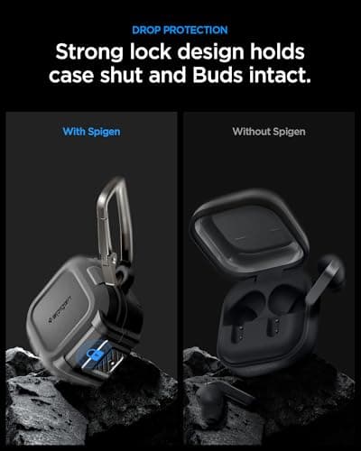 Spigen for Samsung Galaxy Buds 4 Pro Case, Galaxy Buds 4 Case (2026) Drop-Protection Cover with Secure Locking Protection - Matte Black — view 5