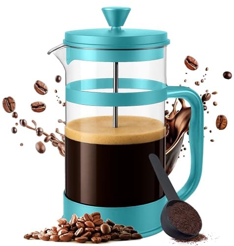 Utopia Kitchen Borosilicate Glass French Press Coffee Maker 34 Oz, Aqua