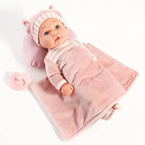 Enjoyin 12'' Baby Doll Toy Set with Accessories Includes Carrier Bassinet Bed, Pacifier, Blanket, and Pillow, Baby Doll Toy for Toddlers 36 Months and Up — view 4