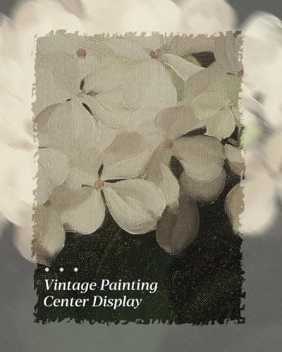 HUARCEY Gold Framed Vintage Wall Art for Living Room, Flowers Painting Canvas Prints Shelf Decor for Kitchen, Aesthetic Bedroom Wall Art, Christmas Gifts for Friends or Family (White Hydrangea 8"x10") — view 4