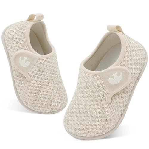 JOINFREE Toddler Sneakers Non-Slip Baby Shoes Boys Girls School Shoe Barefoot Sneaker Beige 18-24 Month Infant — view 5