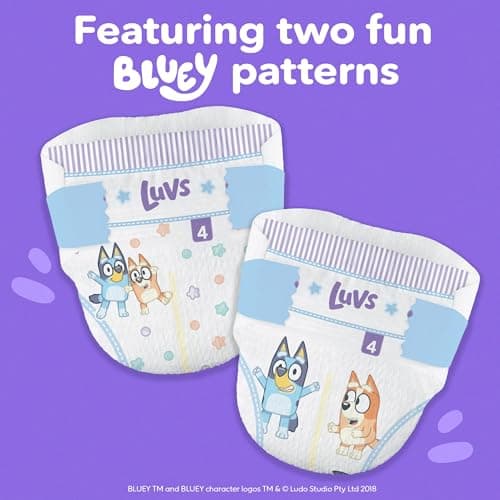 Luvs Size 1 Baby Diapers, Platinum Protection Bluey Diapers for Day & Night,Size 1 (8-14 lb), 116 Count — view 9