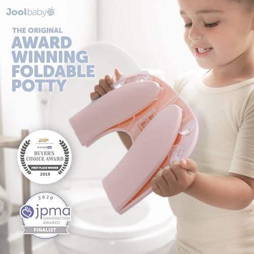 Jool Baby Folding Travel Potty Training Seat for Toddlers, Fits Round & Oval Toilets, Non-Slip Suction Cups, Includes Free Travel Bag (Pink) — view 3