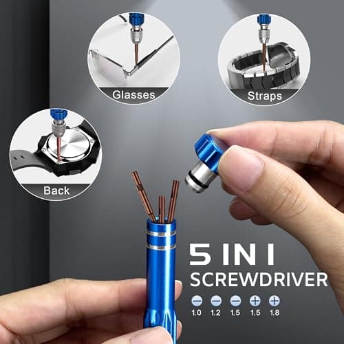 JOREST Watch Repair Kit, Battery Replacement, Link Pin Removal, Strap Adjustment Band Sizing, Screwdriver, Case Opener Back Remover, Spring Bar Tool — view 4