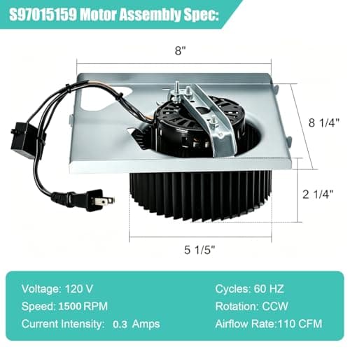 Upgraded 97015159 S97015159 Motor Assembly Compatible with Broan NuTone, Replacement for 676-D 2676F-A 684-D 2684F-A 684NT-A 683-C DX90 80RDF 80RDB, Bathroom Exhaust Fan Motor Assembly