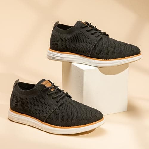 Bruno Marc Men's KnitFlex Breeze Mesh Sneakers Oxfords Lace-Up Lightweight Casual Walking Shoes,Size 11,Black,GRAND-01 — view 8
