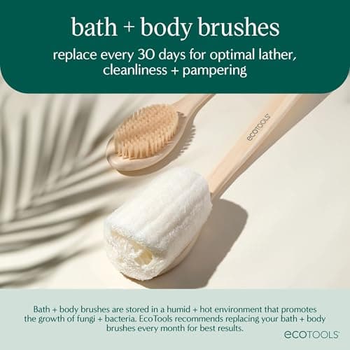 EcoTools Dry Body Brush, Cruelty-Free Bristles Exfoliate & Smooth Skin, Dry Brushing Removes Flaky Skin, May Help Improve Circulation & Tone, Eco-Friendly Skincare Tool, Vegan & Cruelty-Free, 1 Count — view 5
