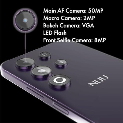 NUU N30 Cell Phone Unlocked for T-Mobile, Mint, Metro, Qlink, Tello 6GB/128GB, Teen Phone, Dual SIM 4G, Octa-Core 6.7" 90Hz HD+, Any Parental APP, Unlocked Android Phones, Purple, 1 Year US Warranty — view 5