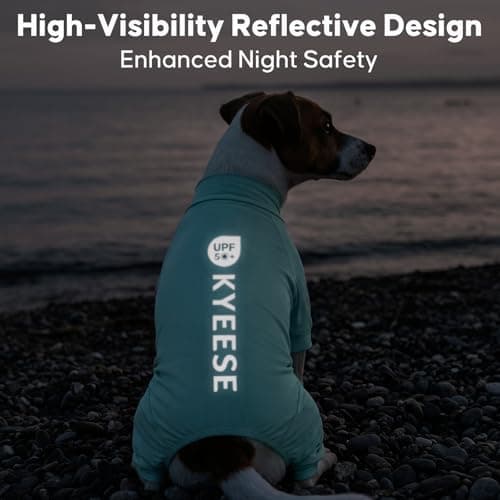 KYEESE UV Protection Dog Shirt, UPF 50+ Cooling Summer Jumpsuit for Small Dogs, Breathable Reflective Shedding Control Dog Sun Shirts, Quick-Dry Dogs Onesie Puppy Clothes, Blue, S — view 5