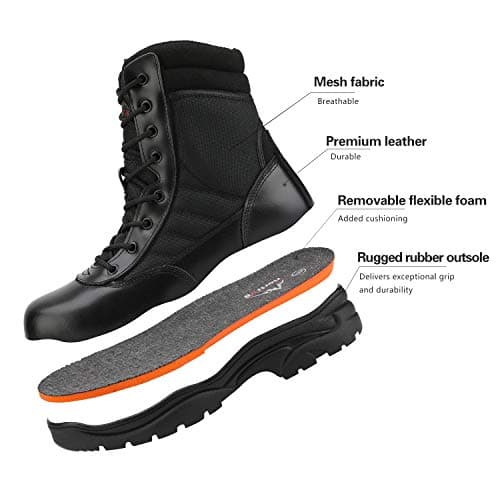 NORTIV 8 Men's Military Tactical Work Boot Wide Fit,Black,9 — view 7