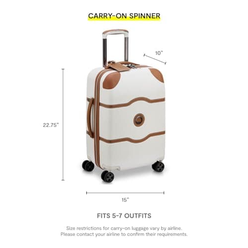 DELSEY PARIS Chatelet Air 2.0 Carry-On Plus Suitcase 20 Inch, Hardside Polycarbonate Luggage, Dual-Density Spinner Wheels, TSA Lock, USB Port, Angora — view 3