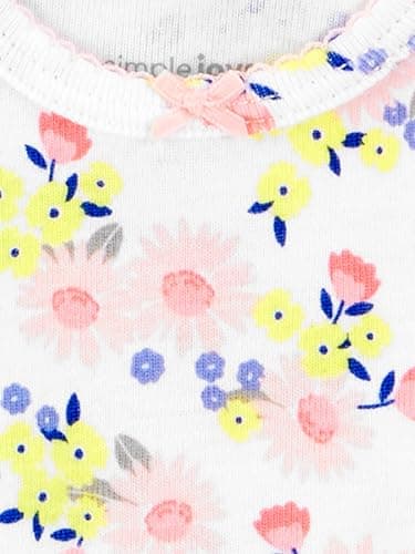Simple Joys by Carter's Baby Girls' 6-Pack Short-Sleeve Bodysuit, Pink Dino, Floral, Mint, White, Gray, 0-3 Months — view 5