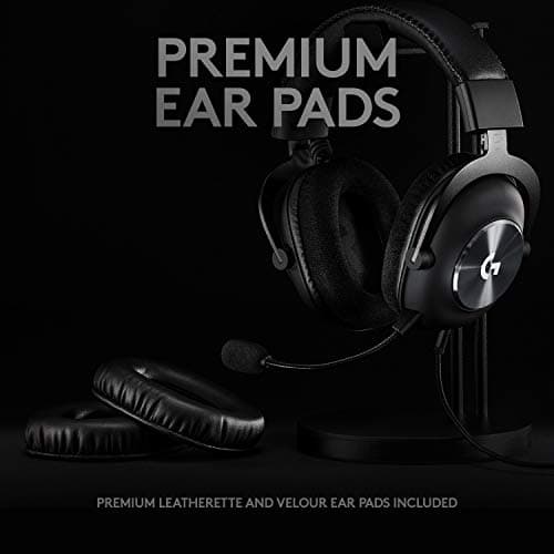 Logitech G Pro X Wired Gaming Headset: Blue VO!CE Detachable Boom Mic, DTS 7.1, 50 mm Drivers, USB/3.5mm Aux, Spare Memory Foam Ear Pads, USB DAC & Bag Included - Black — view 3
