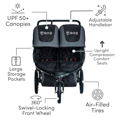 BOB Gear Revolution Flex 3.0 Duallie Jogging Stroller — Graphite Black — view 2