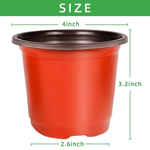 TDHDIKE Plastic Planter Nursery Pots 4" Small (50pcs) Seedlings Flower Pots Container Seed Starting Pots for Plants Come with 50pcs Labels